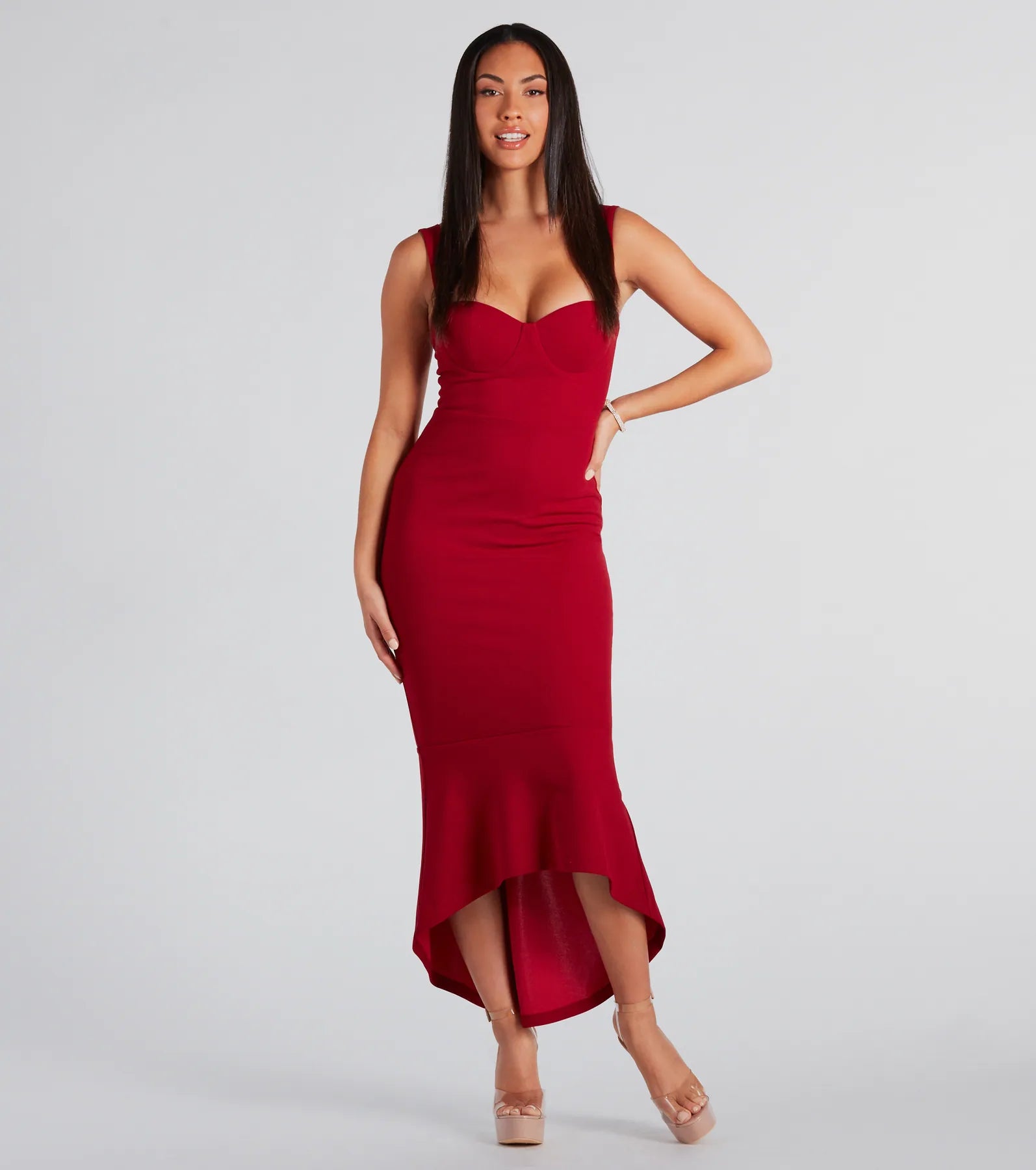 Ramona Formal High-Low Ruffled Mermaid Dress - Image 3