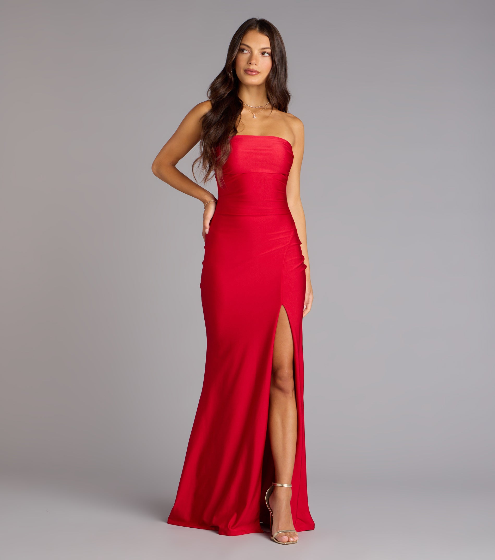 Cheryl Strapless Slit Mermaid Formal Dress - Image 37