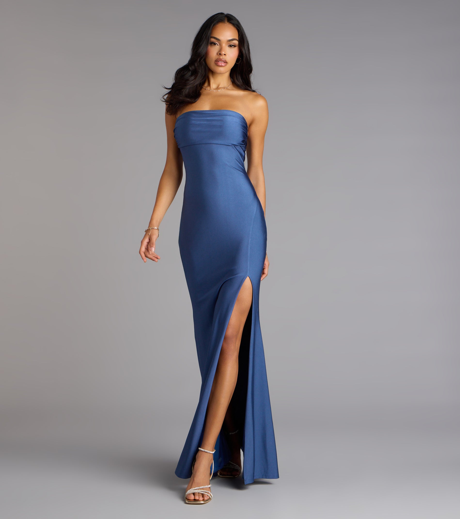 Cheryl Strapless Slit Mermaid Formal Dress - Image 33