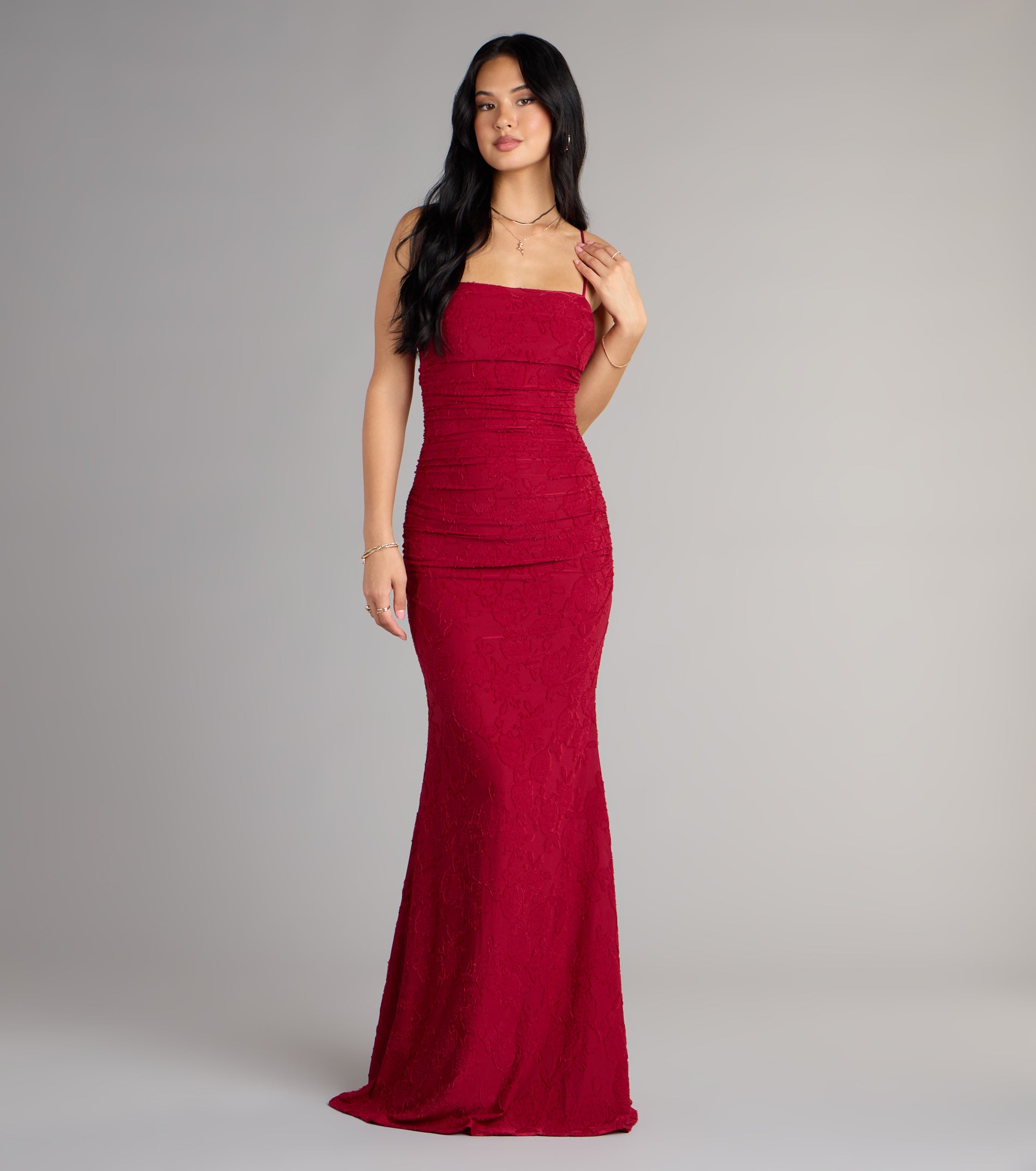 Alba Cowl Neck Mermaid Floral Formal Dress - Image 6