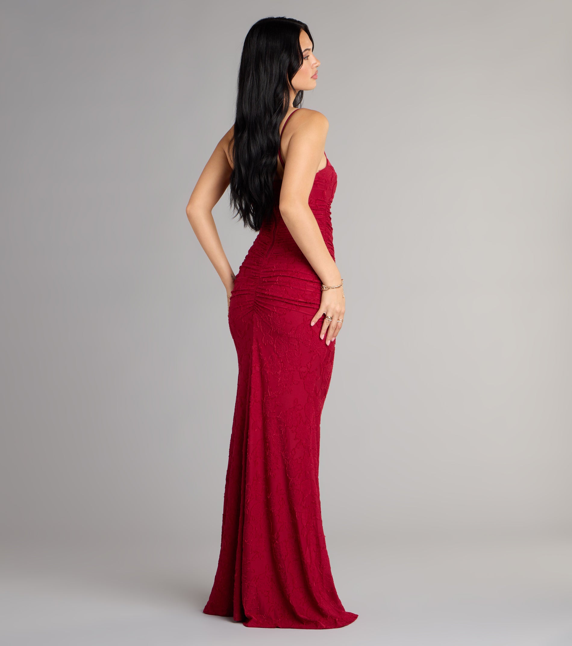 Alba Cowl Neck Mermaid Floral Formal Dress - Image 7