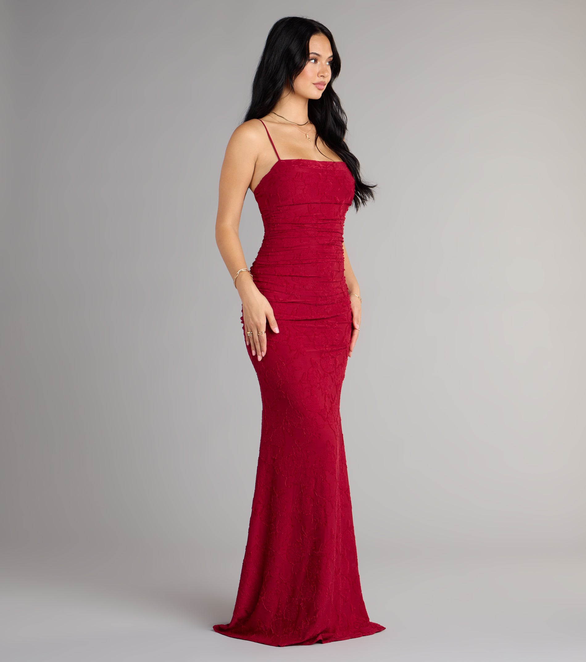 Alba Cowl Neck Mermaid Floral Formal Dress - Image 9