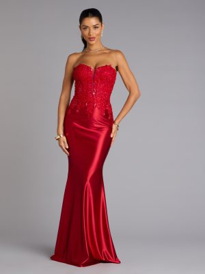 Valeria Satin Lace Corset Mermaid Formal Dress