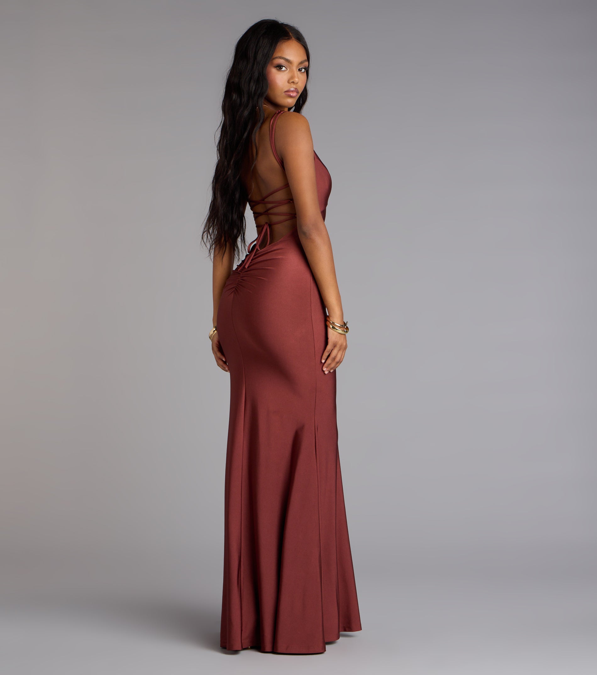 Gabriella Lace-Up Mermaid Formal Dress - Image 6