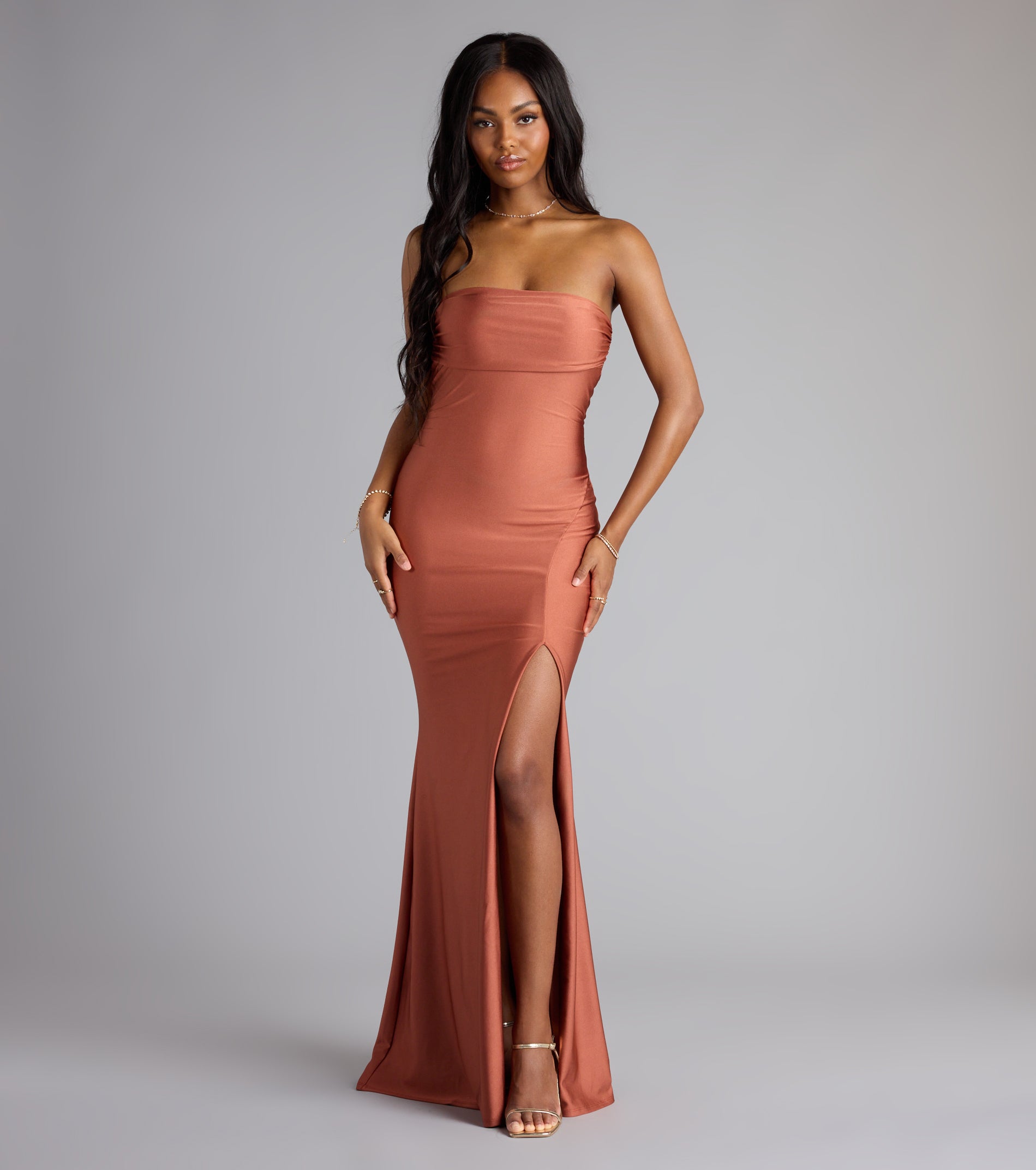 Cheryl Strapless Slit Mermaid Formal Dress - Image 45