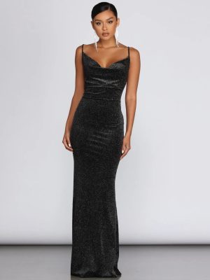 Olivia Formal Velvet Glitter Dress