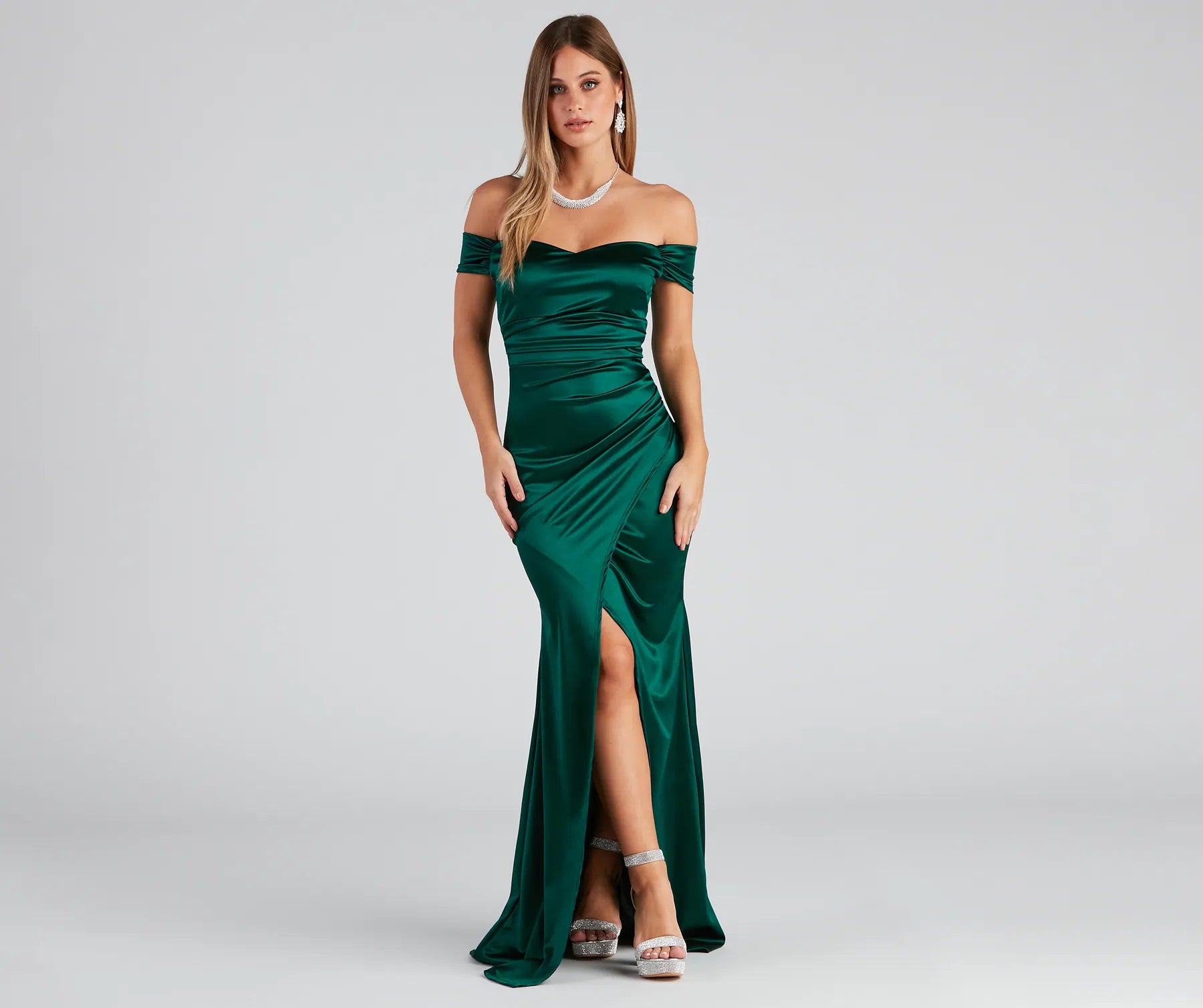 Valencia Formal Off-The-Shoulder Wrap Dress - Image 5