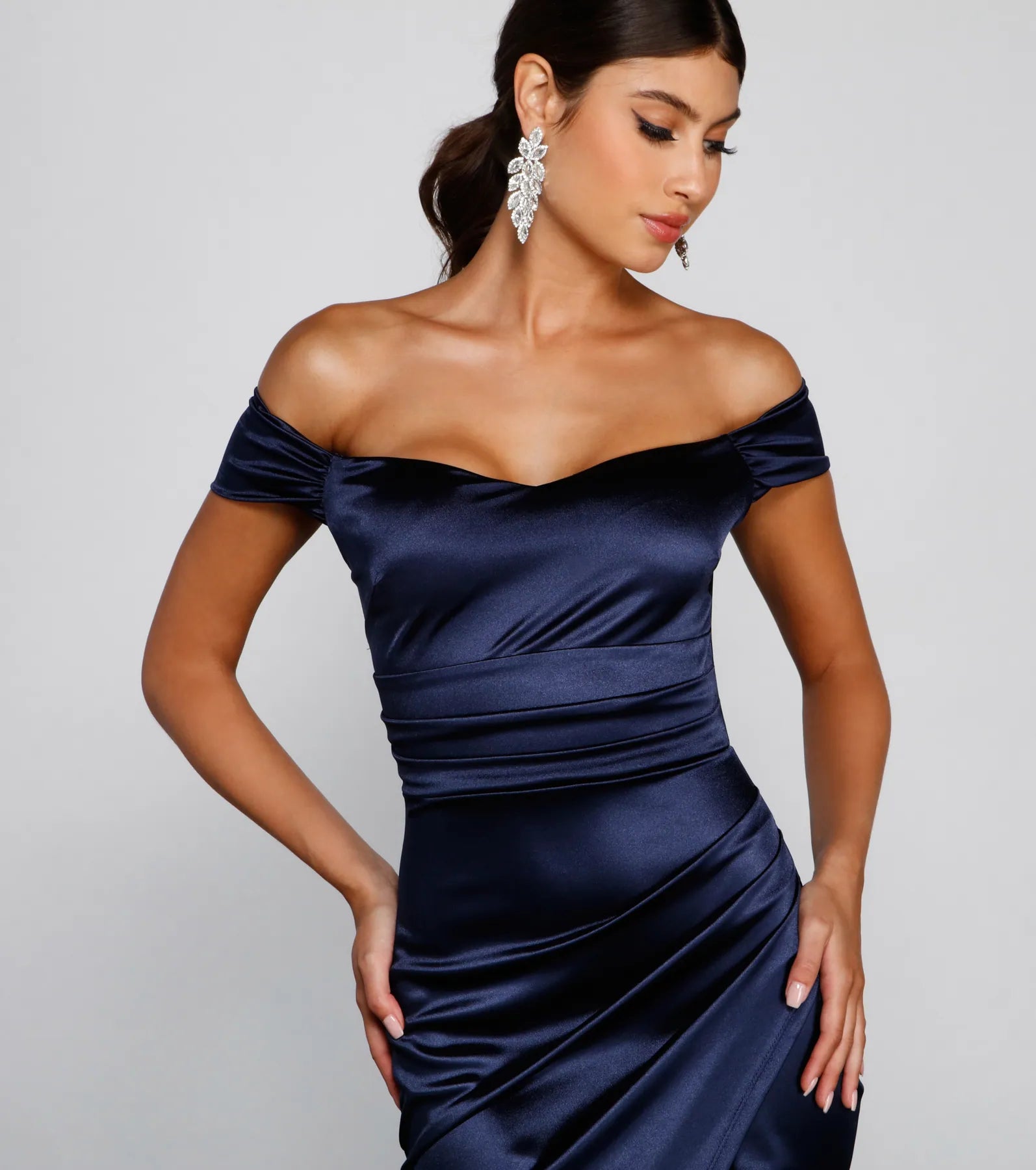 Valencia Formal Off-The-Shoulder Wrap Dress - Image 11