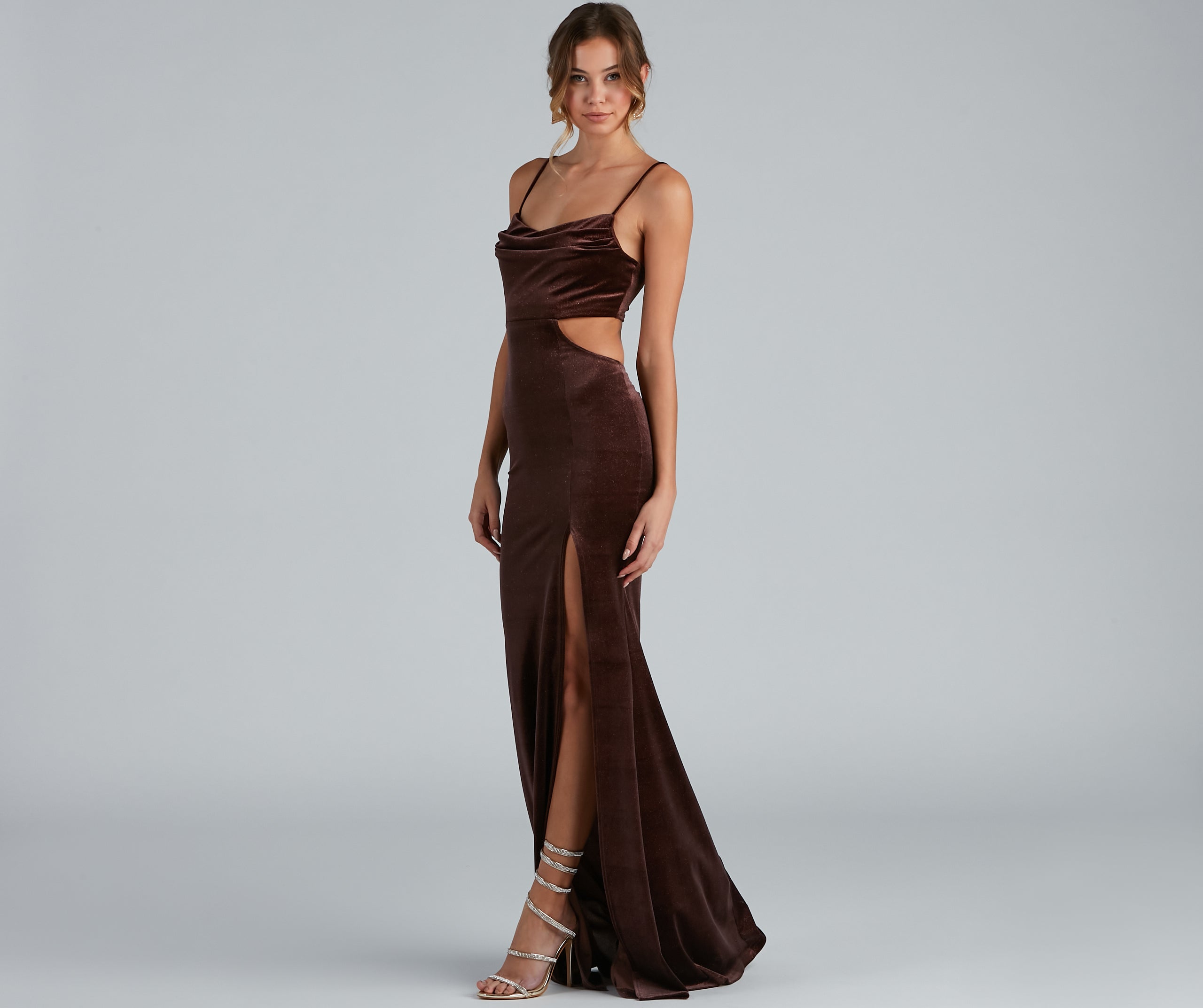 Lara Glitter Velvet Mermaid Dress - Image 5