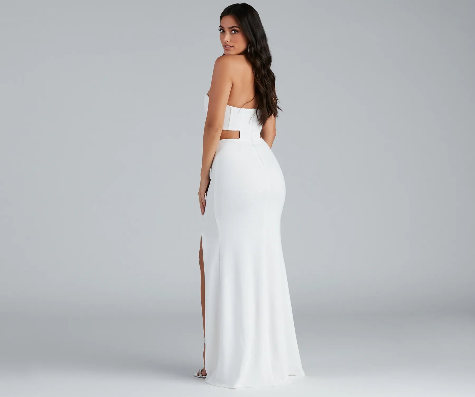 Hallie Formal High Slit Corset Dress - Image 2