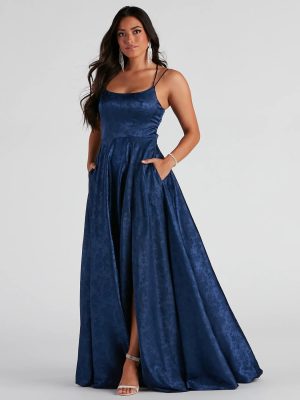 Abby Floral Jacquard Ball Gown