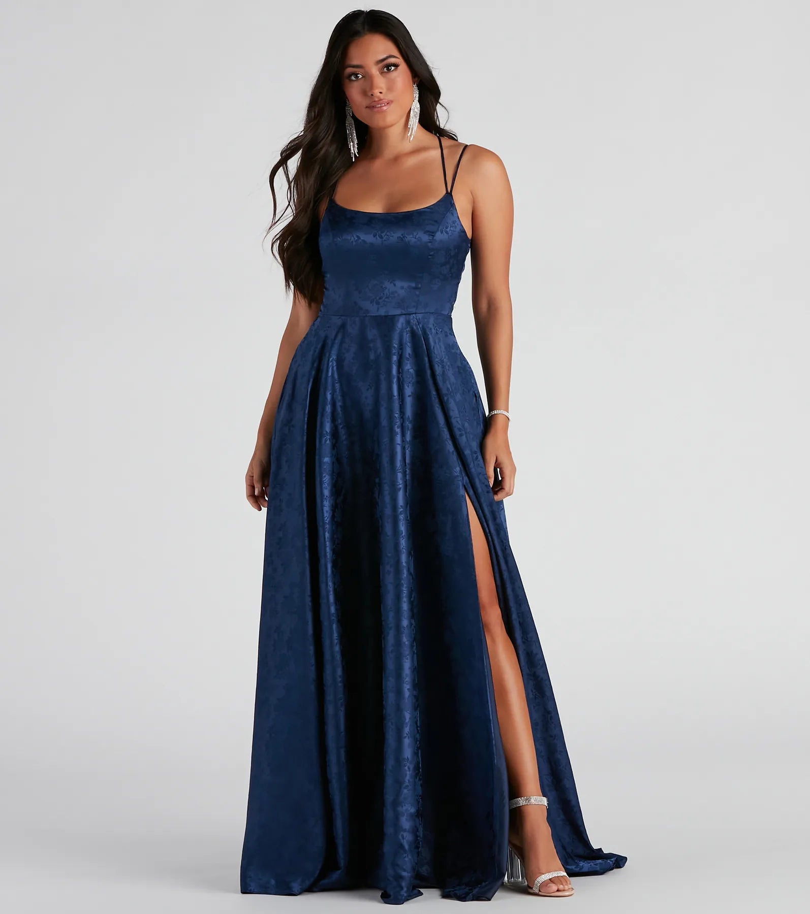 Abby Floral Jacquard Ball Gown - Image 3