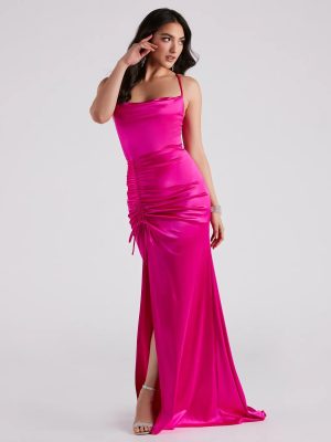 Serenity Ruched Satin Formal Dress