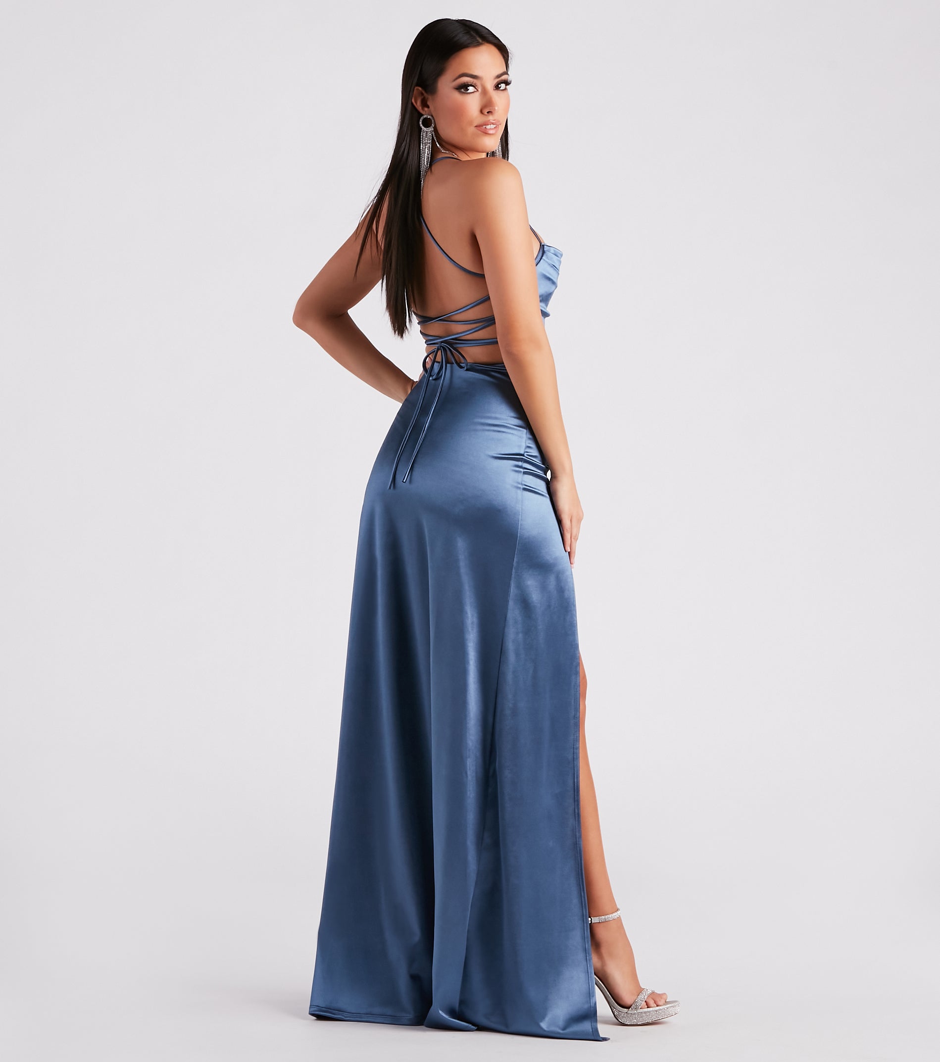 Trixie Formal Satin A-Line Dress - Image 2