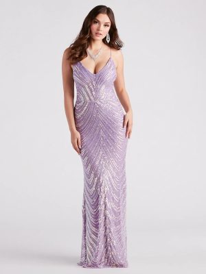 Mazie Formal Sequin V-Neck Mermaid Dress