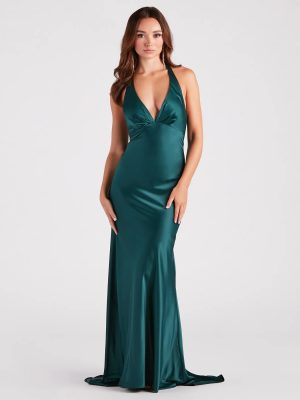 Candace Formal Satin Low Back Mermaid Dress