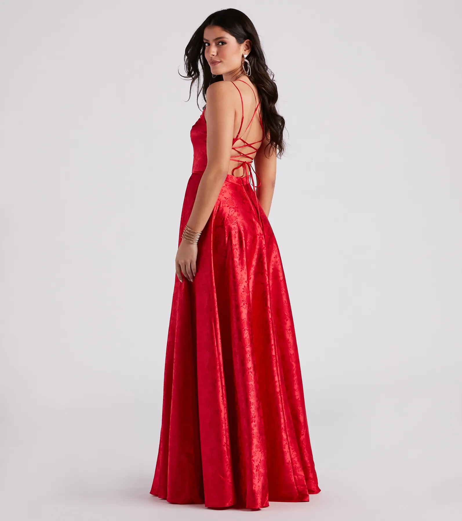 Abby Floral Jacquard Ball Gown - Image 7