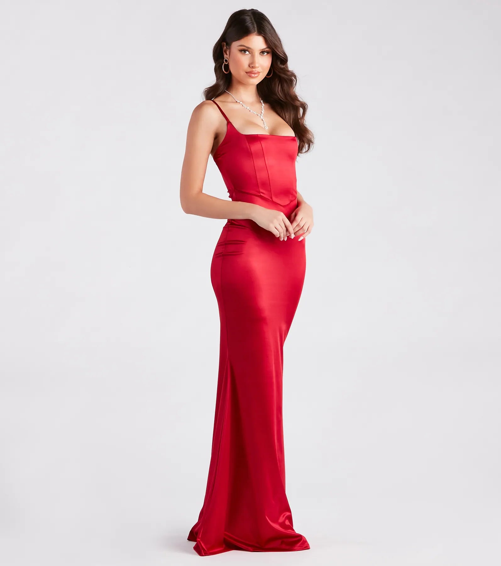 Erin Formal Satin Mermaid Long Dress - Image 3