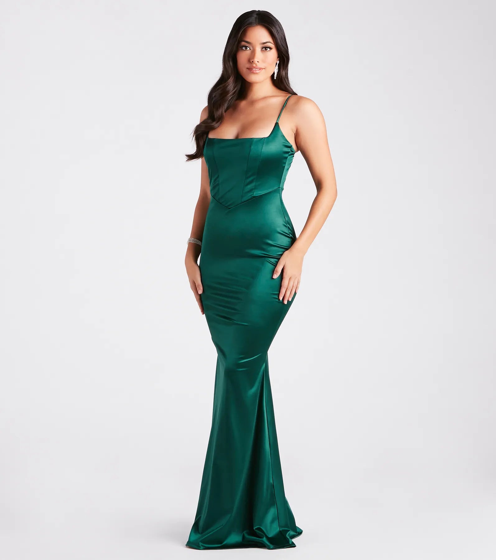Erin Formal Satin Mermaid Long Dress - Image 7