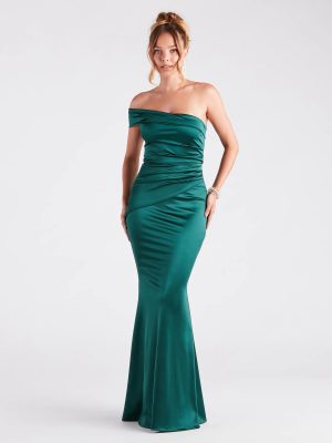 Zoey Formal One-Shoulder Satin Mermaid Dress