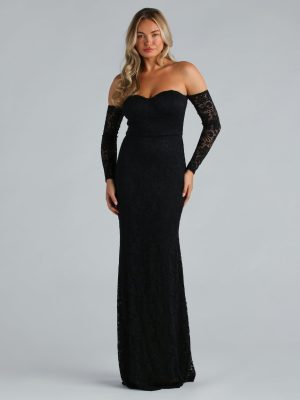 Sammy Formal Lace Off-The-Shoulder Mermaid Dress