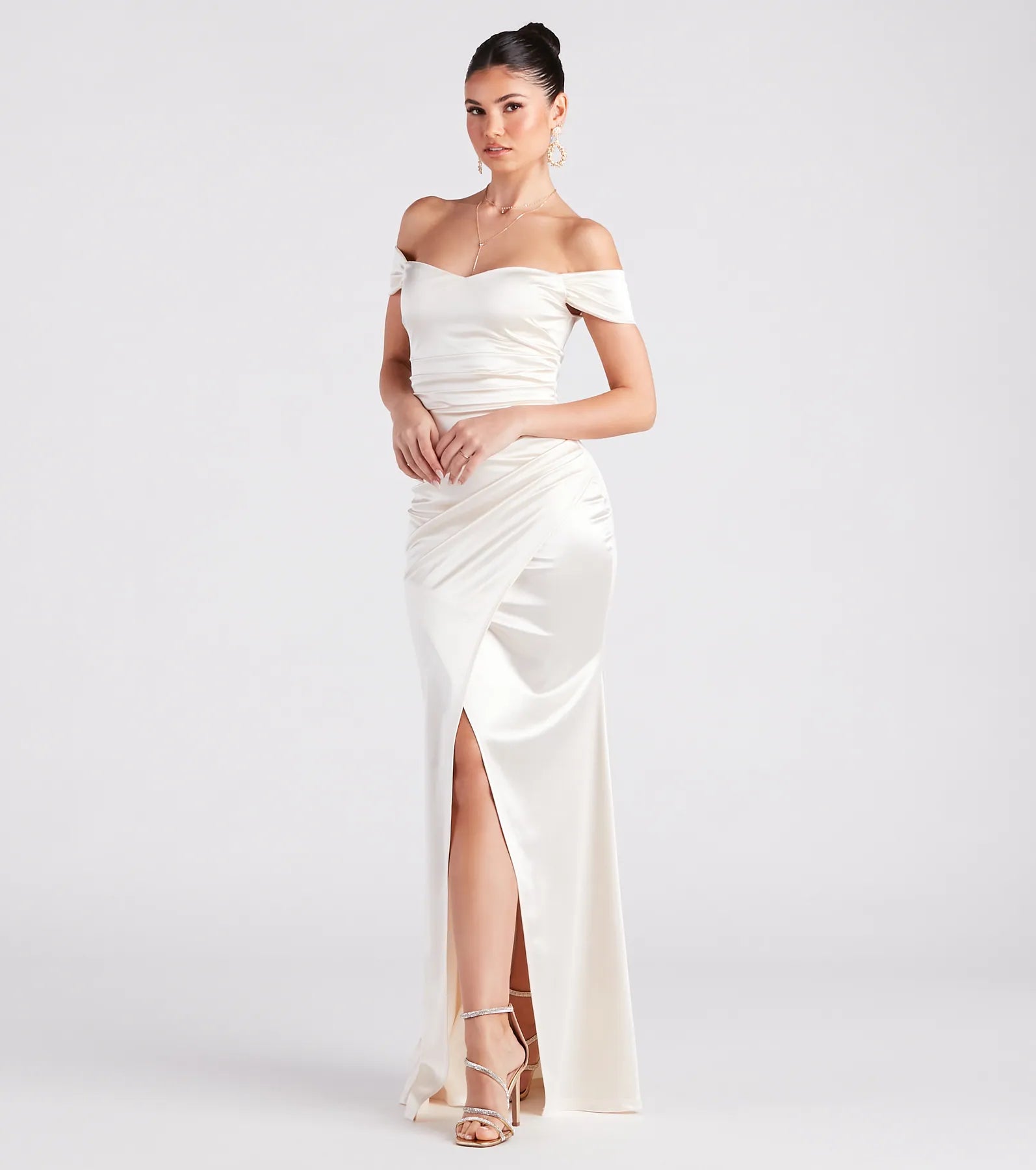 Valencia Formal Off-The-Shoulder Wrap Dress - Image 3