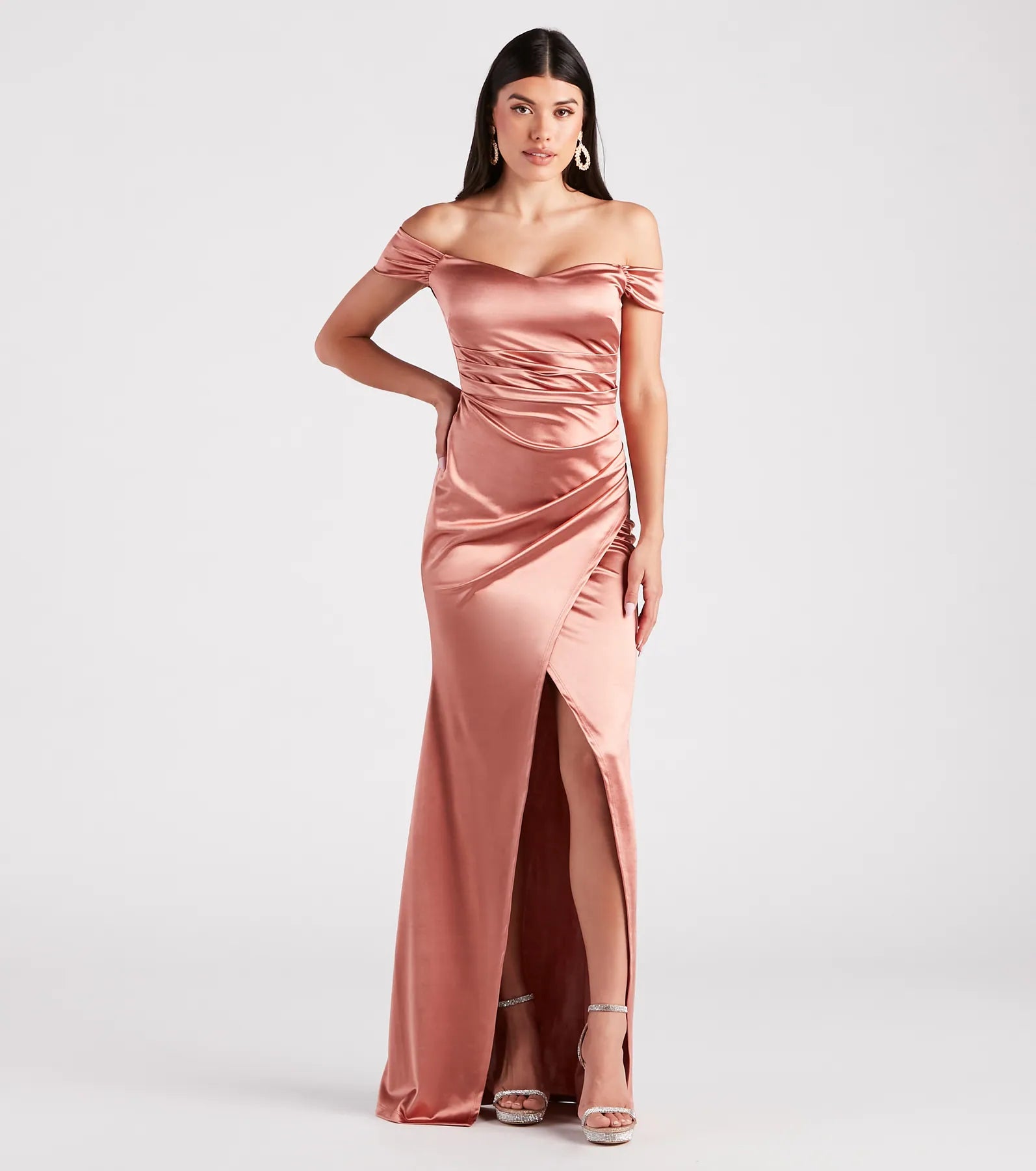 Valencia Formal Off-The-Shoulder Wrap Dress - Image 17