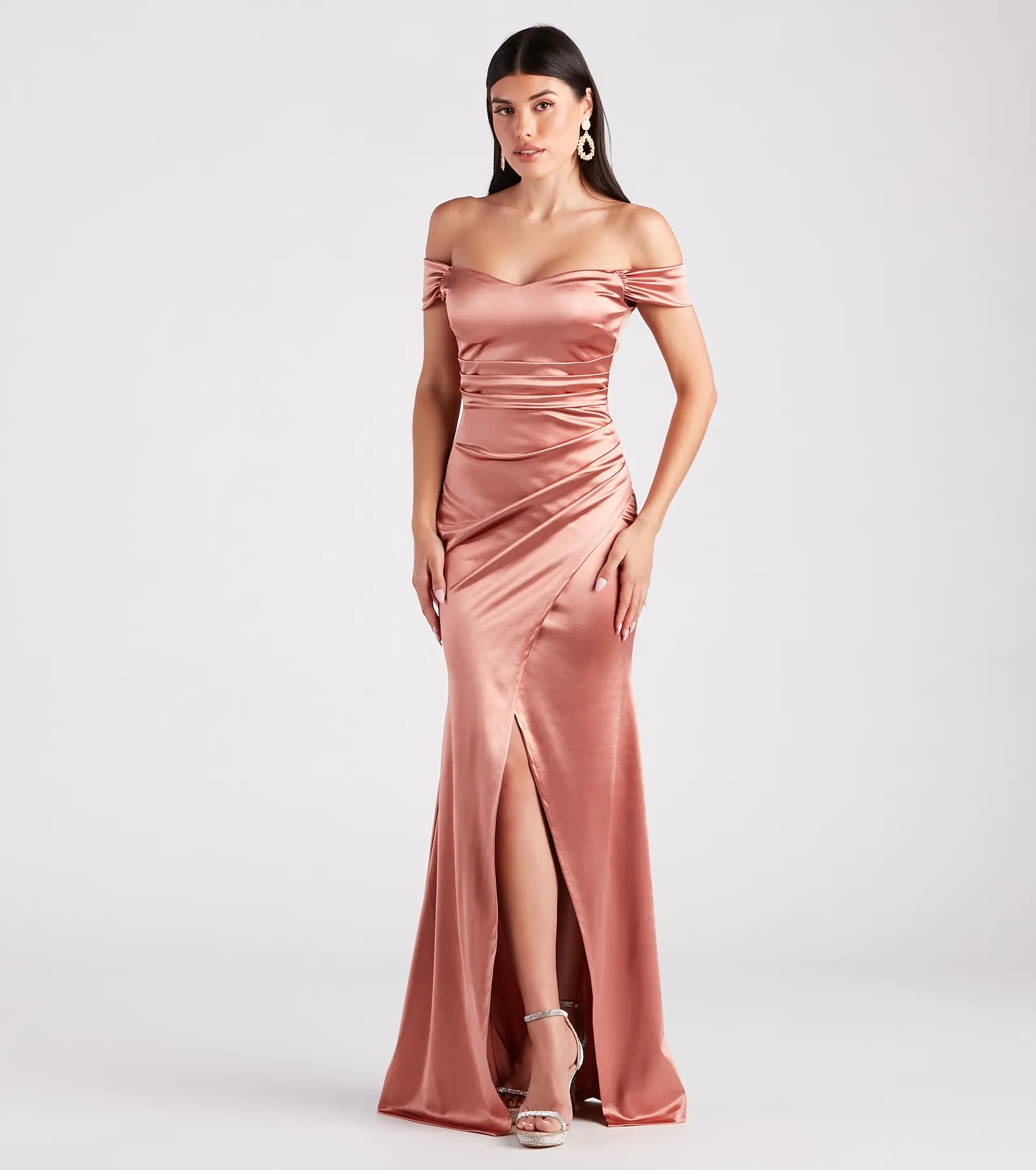 Valencia Formal Off-The-Shoulder Wrap Dress - Image 19