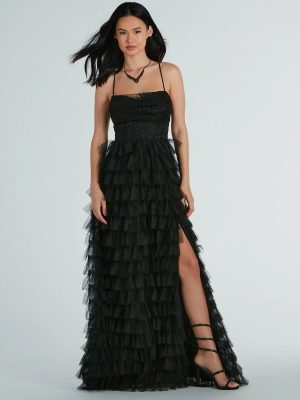 Rita Formal Lace Tulle A-Line Long Dress