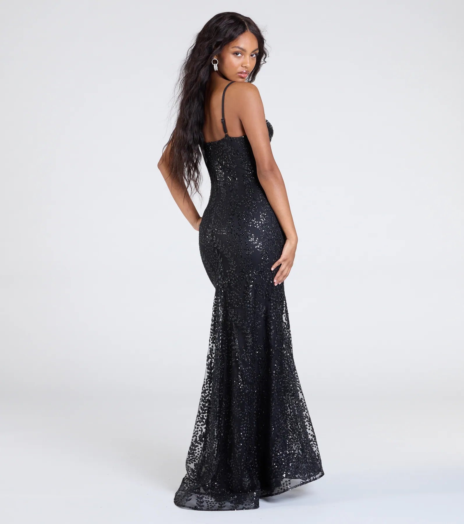 Anna Bustier Mermaid Glitter Sequin Formal Dress - Image 2