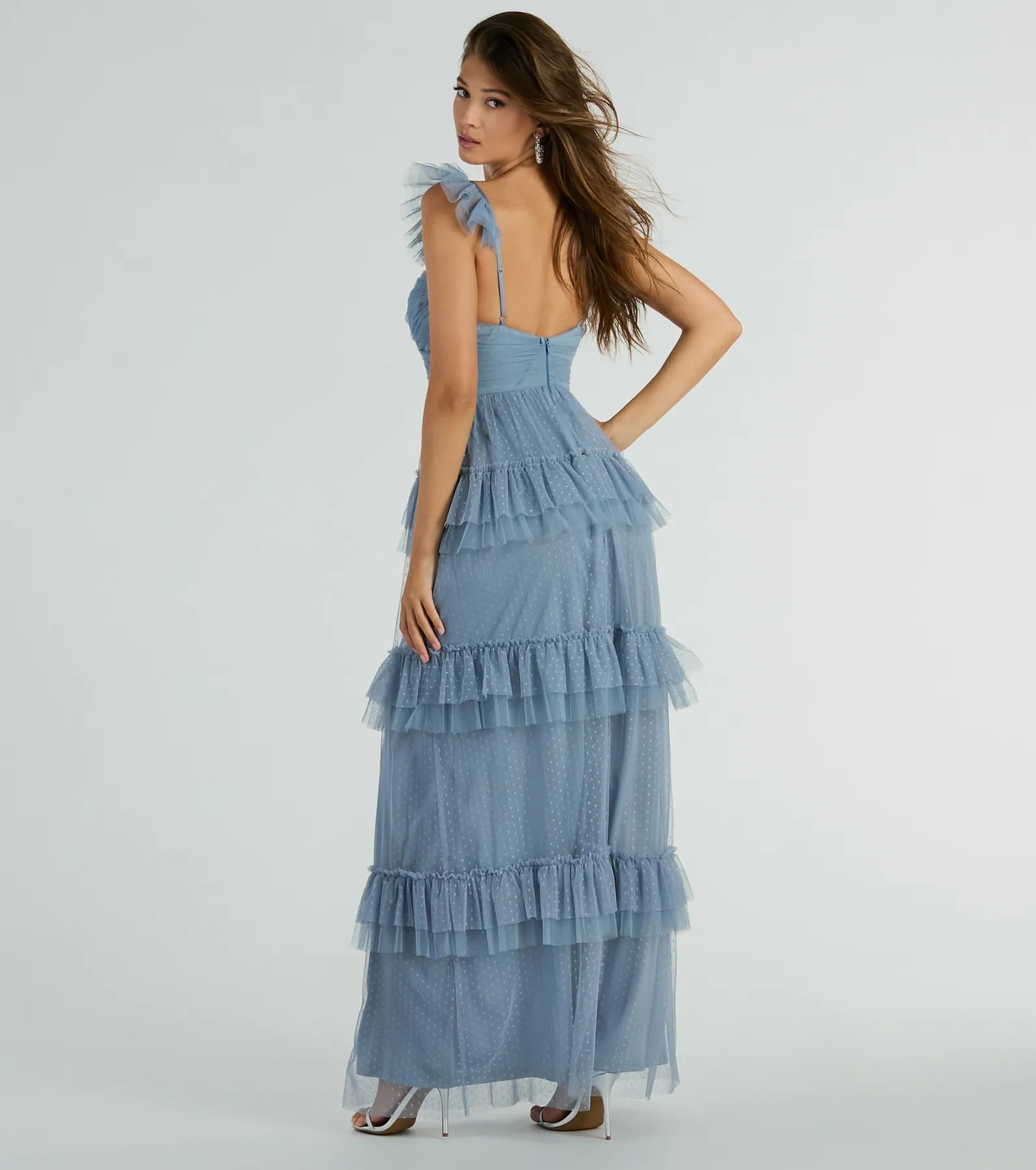 Gillian Sleeveless Ruffled A-Line Tulle Formal Dress - Image 2