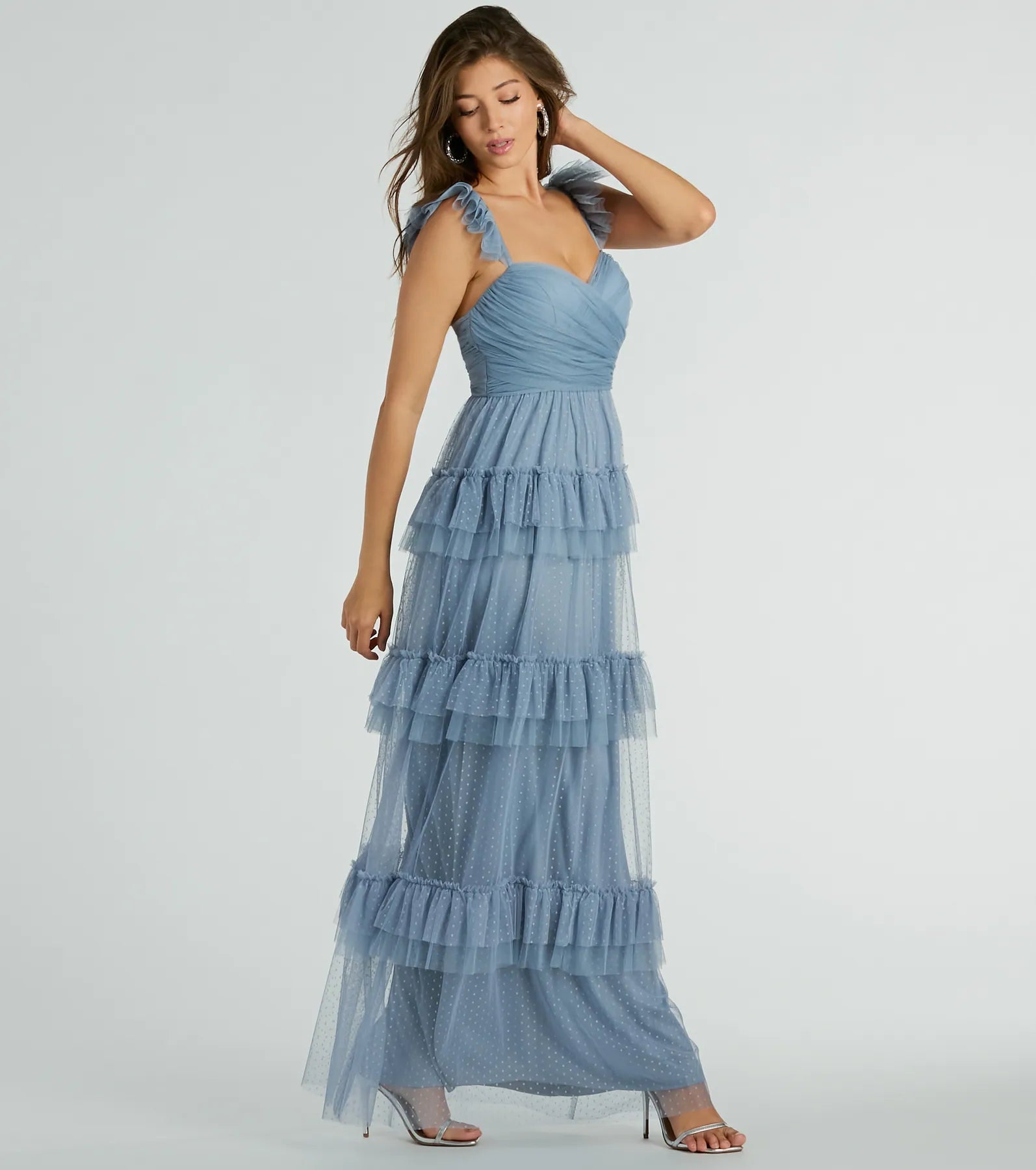 Gillian Sleeveless Ruffled A-Line Tulle Formal Dress - Image 4