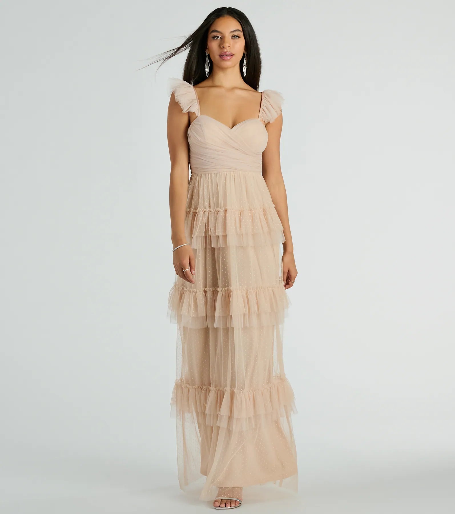 Gillian Sleeveless Ruffled A-Line Tulle Formal Dress - Image 5