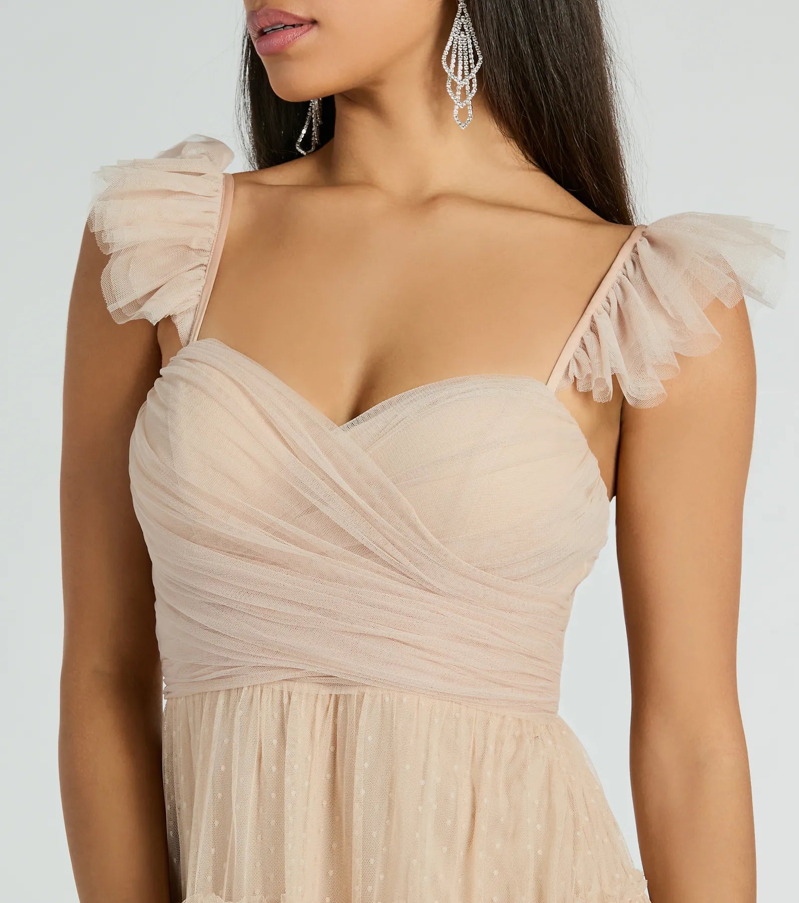 Gillian Sleeveless Ruffled A-Line Tulle Formal Dress - Image 7