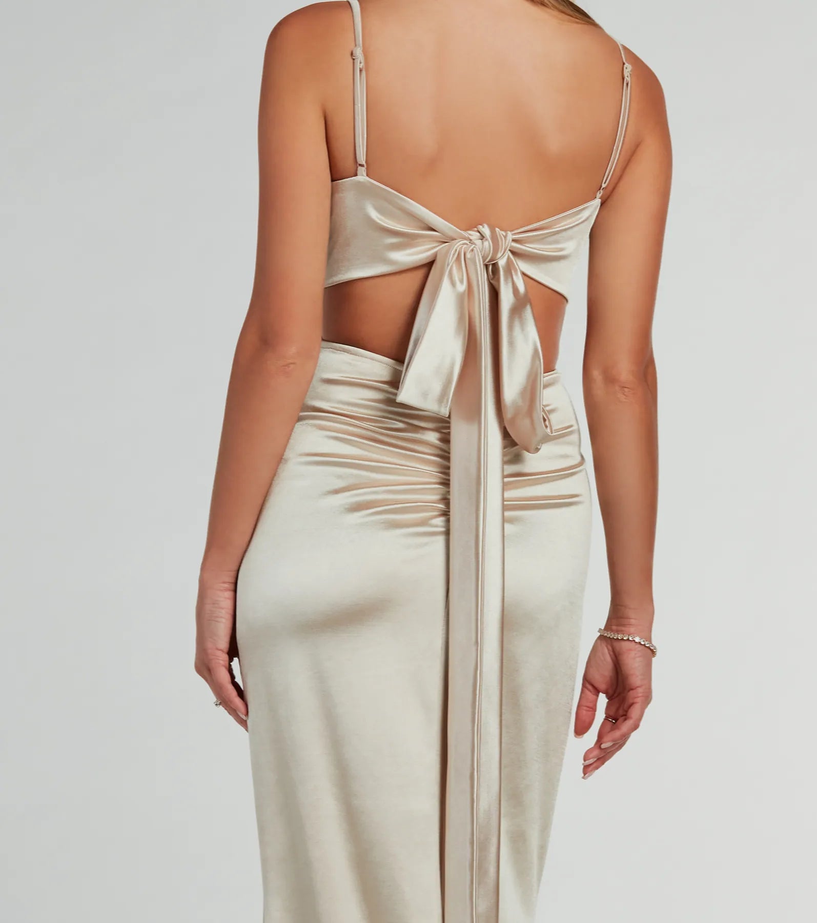 Laurel Formal Satin Tie-Back Mermaid Dress - Image 16