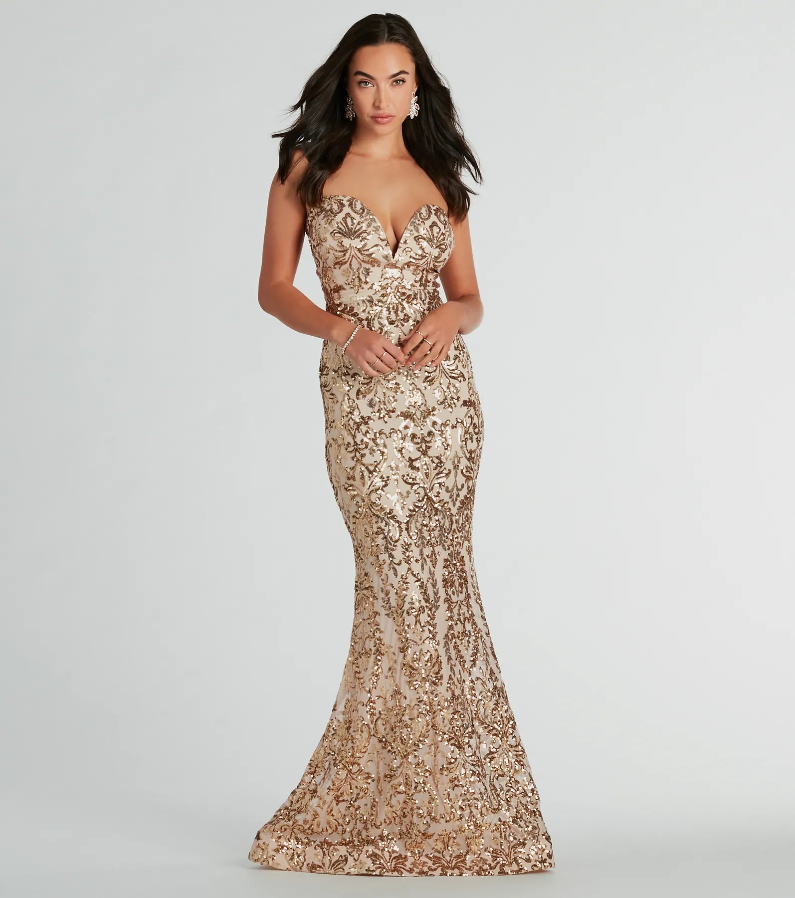 Leighton Formal Sequin Strapless Mermaid Dress - Image 5