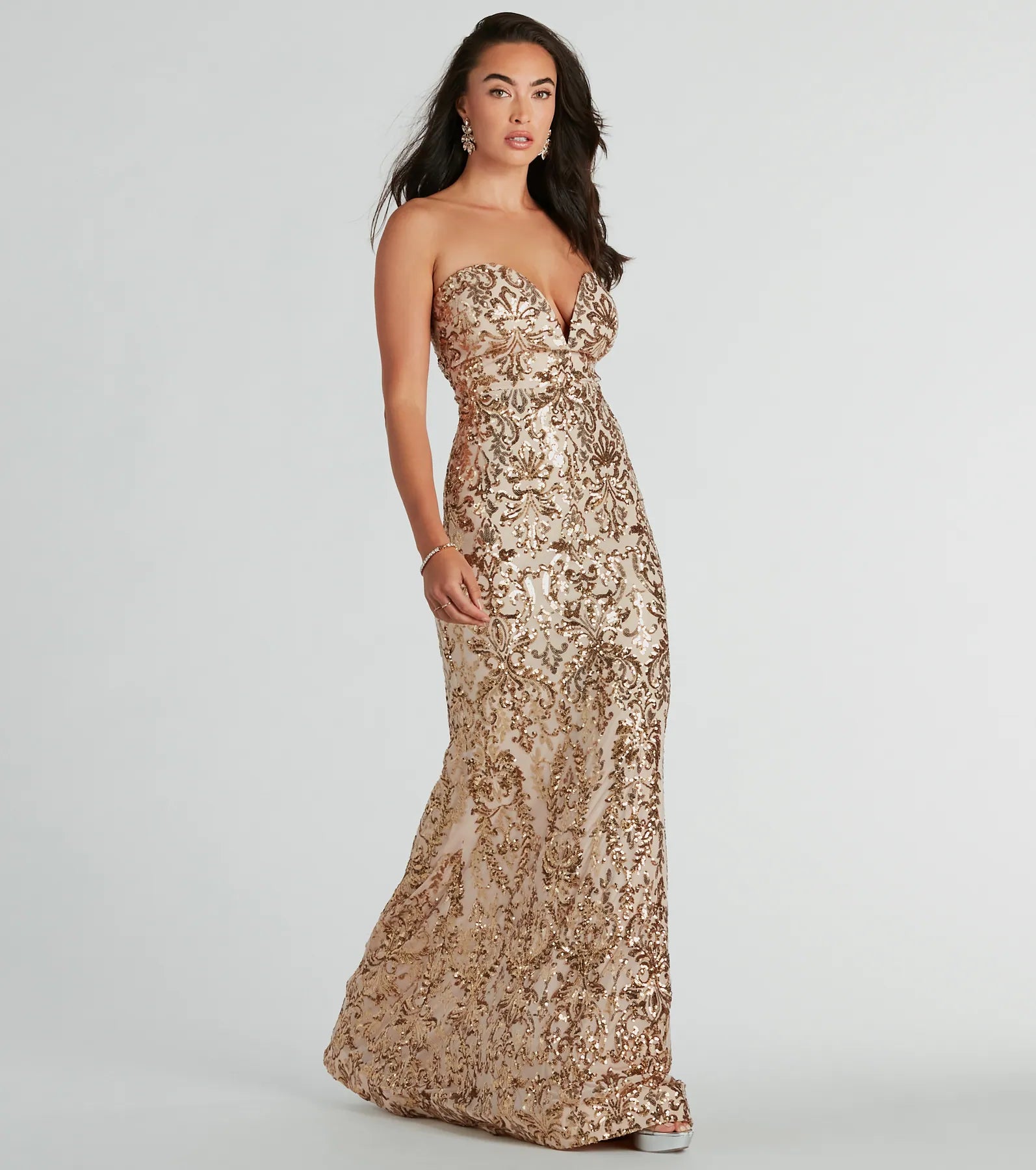 Leighton Formal Sequin Strapless Mermaid Dress - Image 6