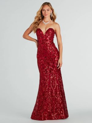 Leighton Formal Sequin Strapless Mermaid Dress