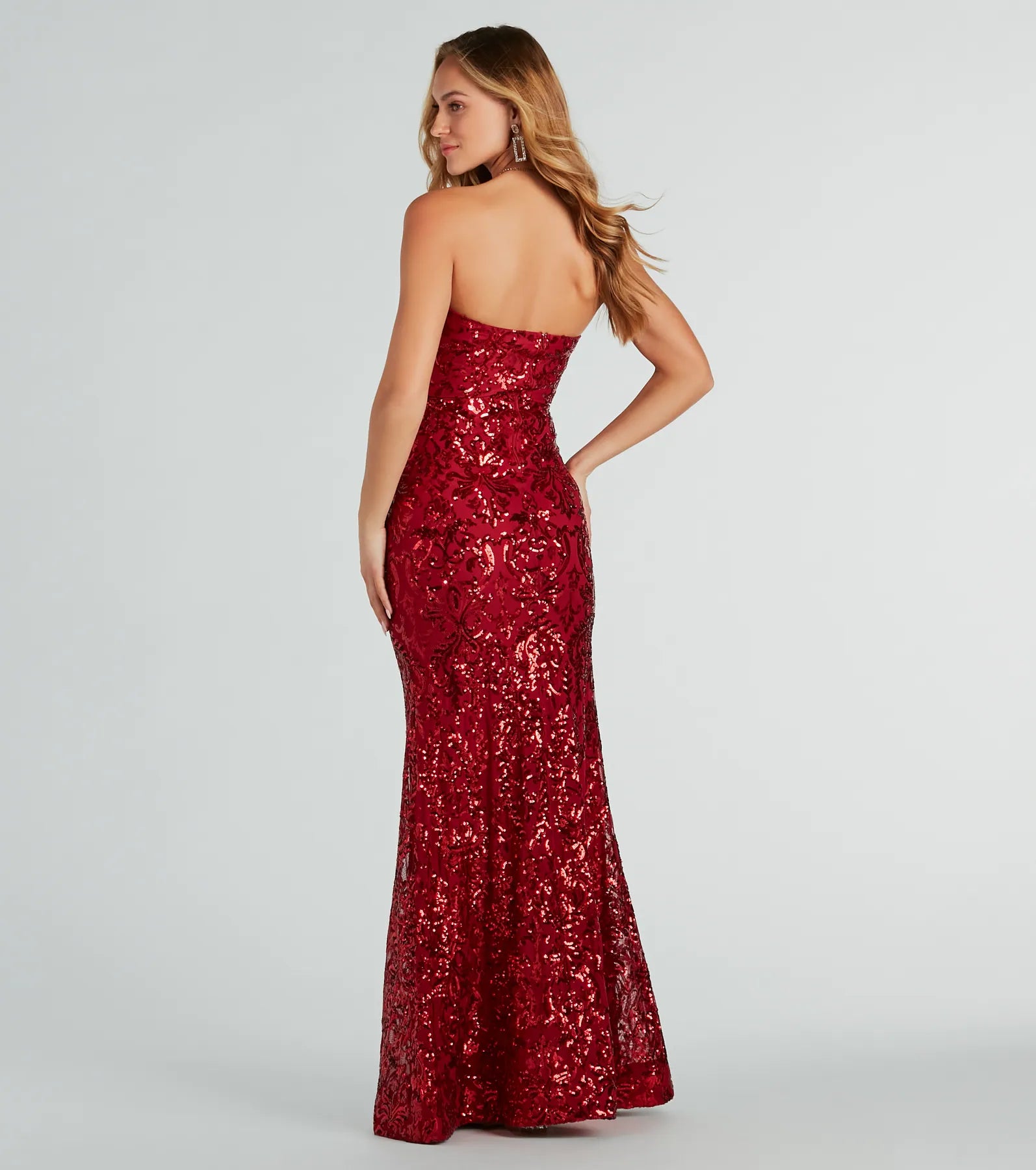Leighton Formal Sequin Strapless Mermaid Dress - Image 2