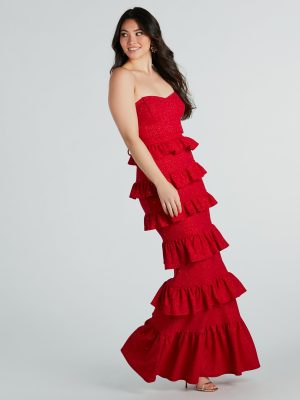 Bridget Formal Glitter Ruffled Long Dress