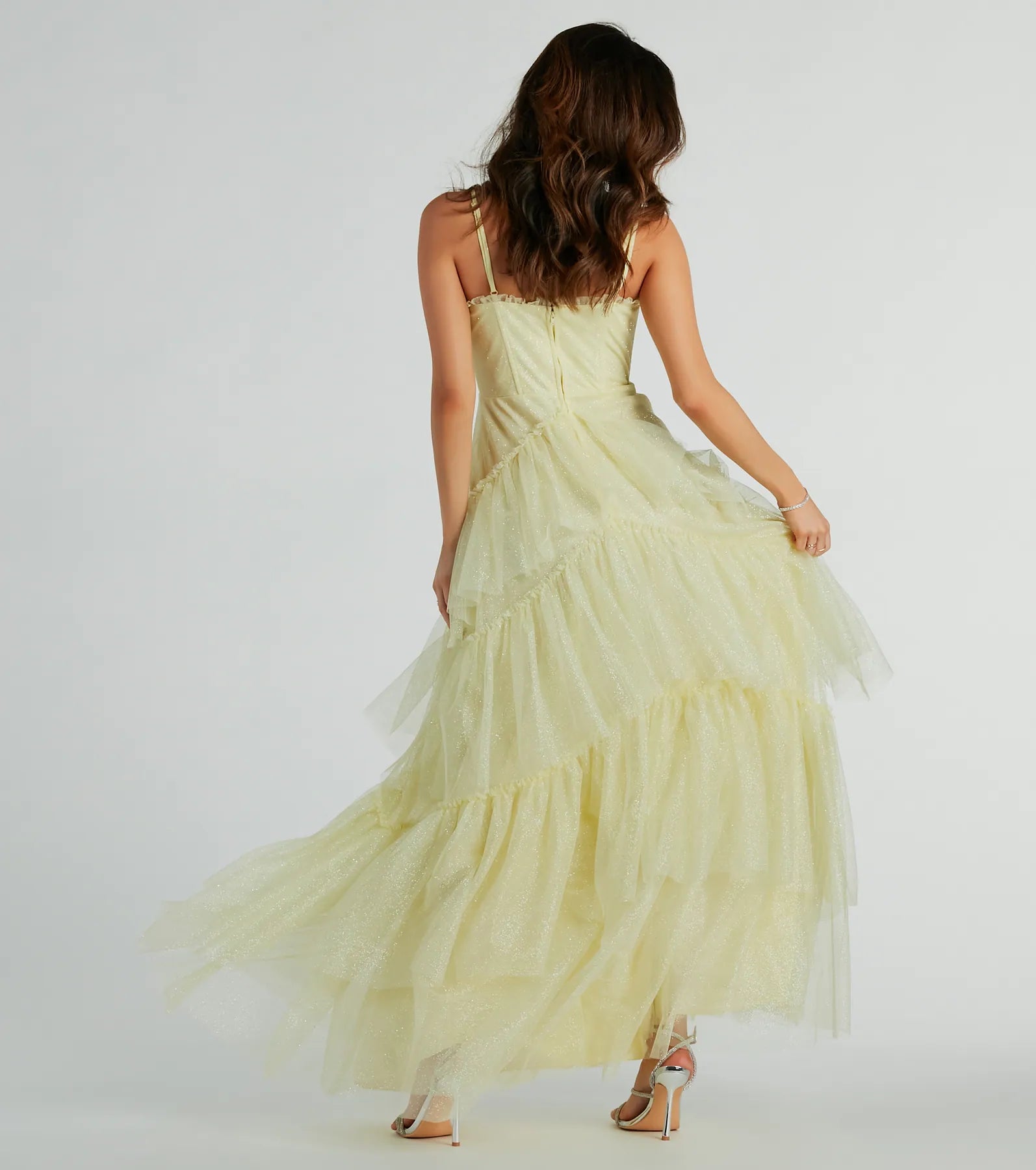 Saylor Formal Glitter Tulle A-Line Long Dress - Image 6