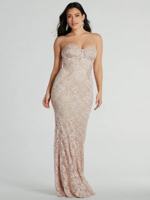 Stefani Strapless Corset Lace Mermaid Formal Dress