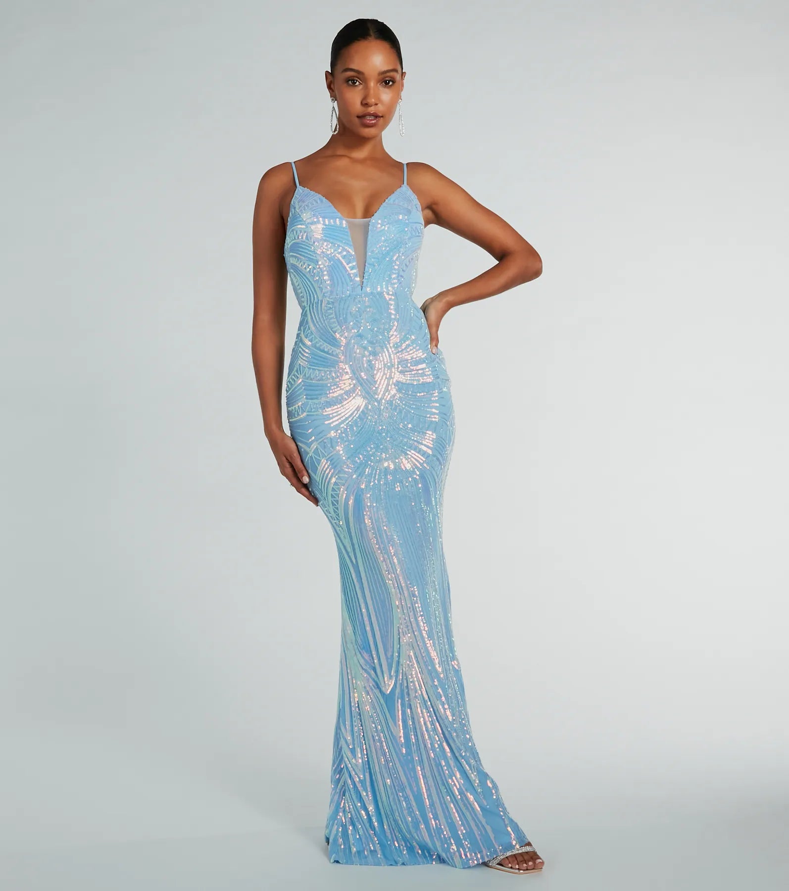 Pauline Formal Sequin Draped Bead Bodycon Dress - Image 5