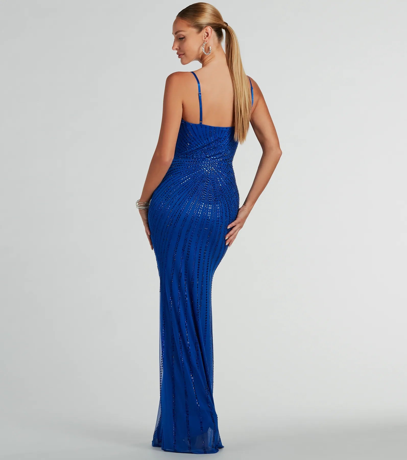 Cameron V-Neck Rhinestone Slim Formal Dress - Image 6