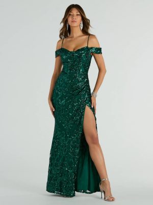 Nevaeh Cold Shoulder Mermaid Sequin Formal Dress
