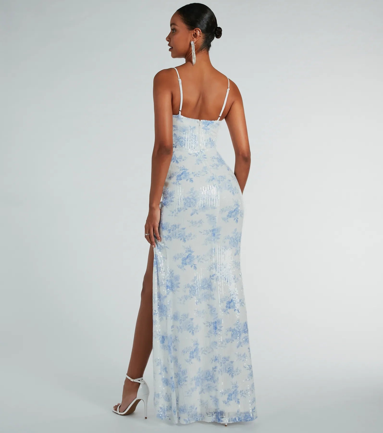 Corrine Corset A-Line Floral Sequin Formal Dress - Image 2