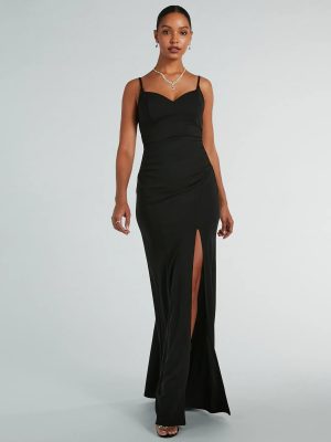 Hillary Sweetheart A-Line Crepe Formal Dress