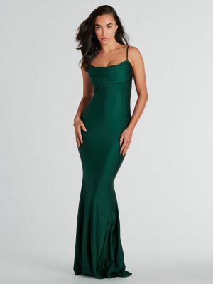 Cassandra Cowl Neck Mermaid Long Formal Dress