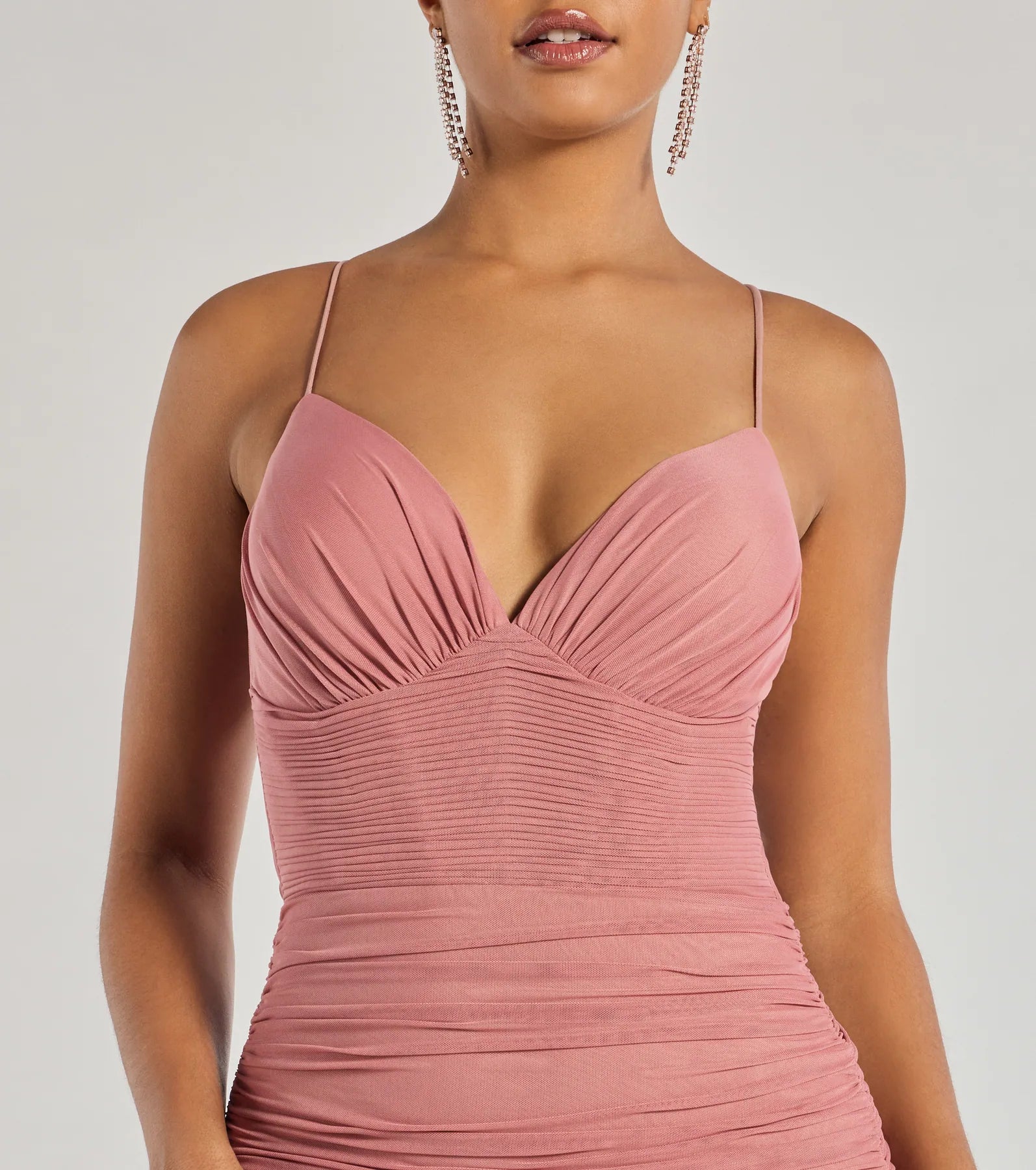 Lexi Formal Mesh Lace-Up Mermaid Long Dress - Image 8