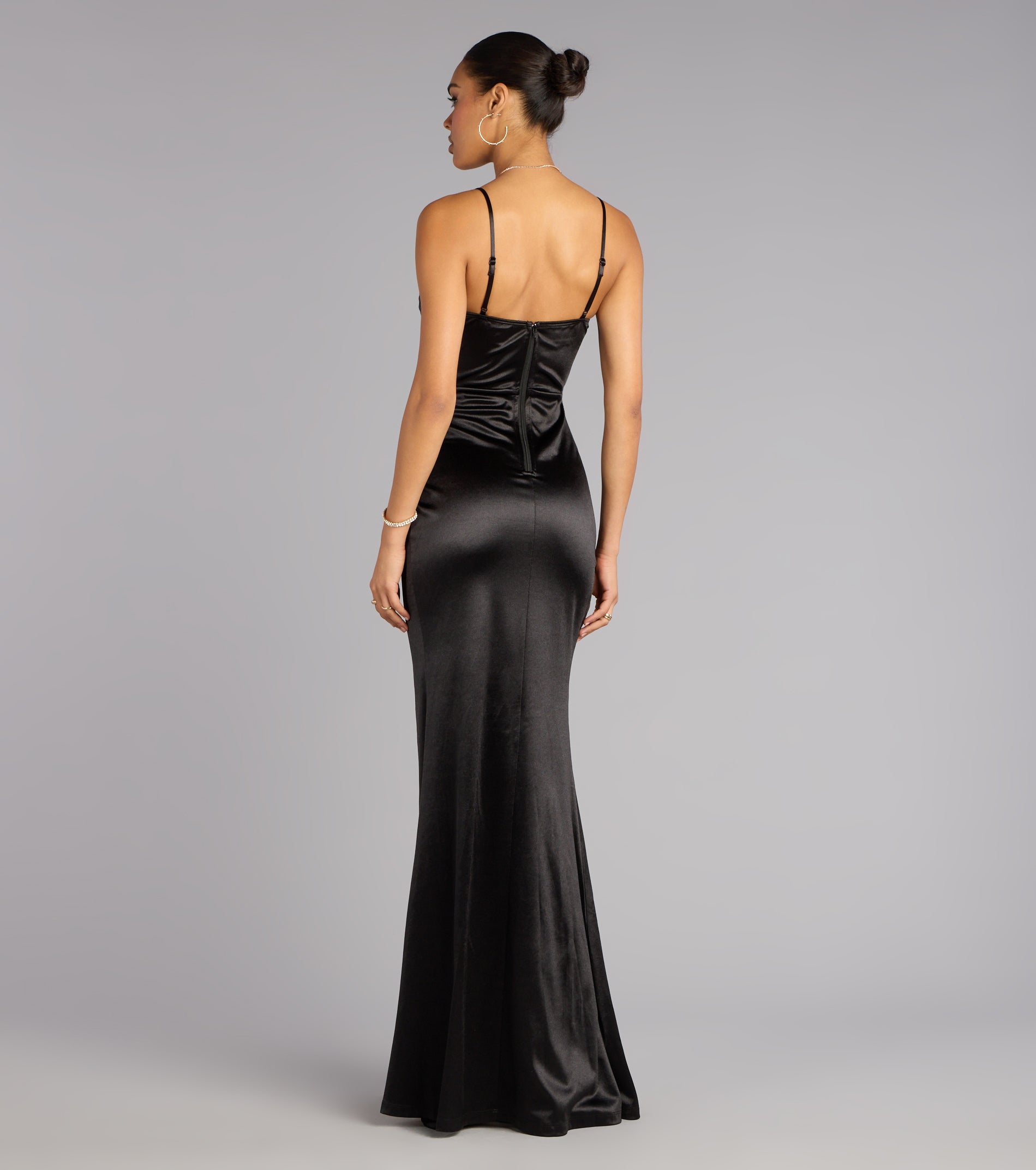 Stacie Satin Corset Wrap Formal Dress - Image 22